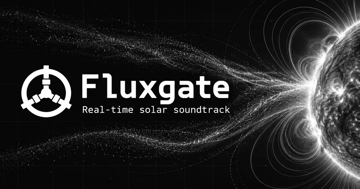 Fluxgate: Real-time solar soundtrack, beside solar wind particles and magnetic field lines.